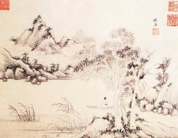 文嘉：《山水花卉图》