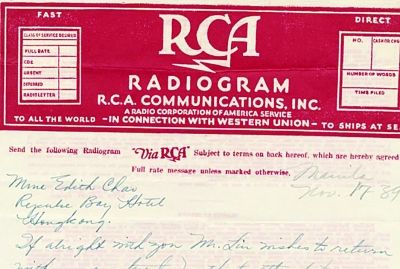 里昂和赵四小姐的书信电报。