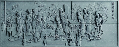 迎春花奖砖雕作品《兰闺雅集图》