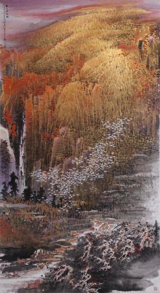 江爱松 《白羽吟秋图》,2014年