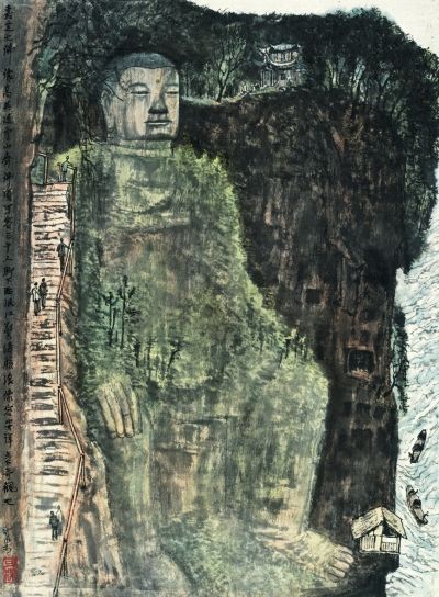 嘉定大佛(中国画) 李可染
