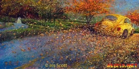 国外艺术家用手指画出的精美油画