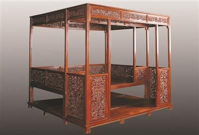 清朝黄花梨满彻大拔步床亮相 起拍价2千万