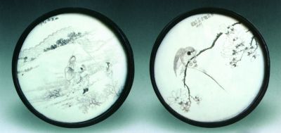 清代朱少甫瓷刻中的春天