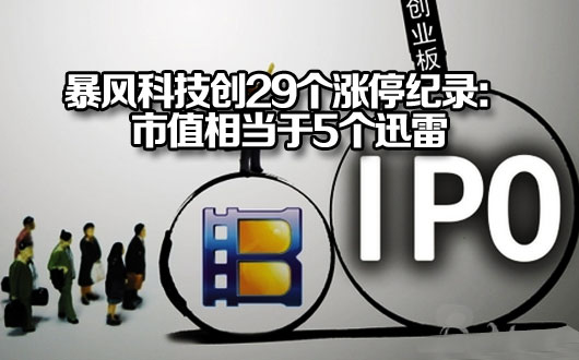 暴风科技创29个涨停纪录：市值相当于5个迅雷