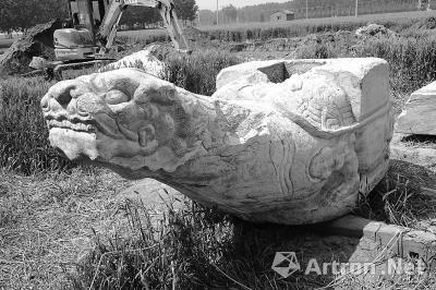 30吨汉白玉"王八驮石碑"出土 距今300多年