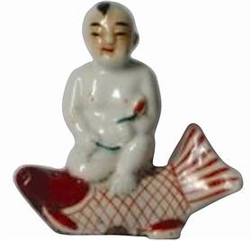 “童子持荷,年年有鱼”水滴