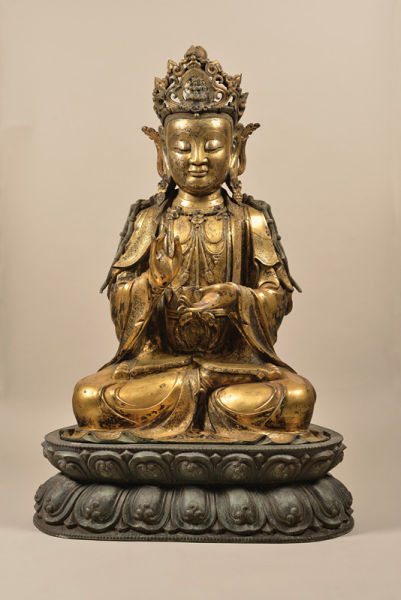 康熙五十四年御制铜鎏金交龙纽八卦纹钟二件