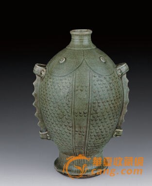 明末清初 青釉双鱼尊