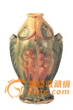 扬州唐城遗址出土唐三彩双鱼榼