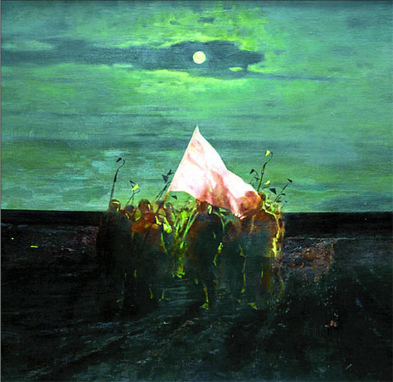 潘蘅生知青题材油画《出工》