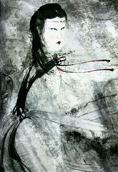 傅抱石《山鬼》局部