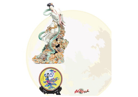 瓷器上的&ldquo;嫦娥奔月&rdquo;