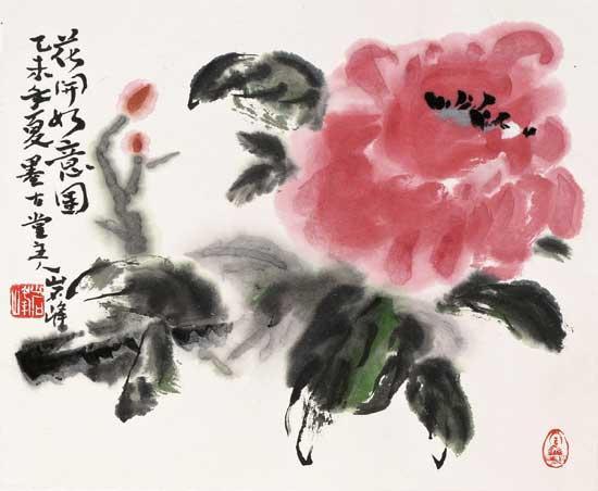 白岩峰水墨画赏析：蓝田日暖玉生烟