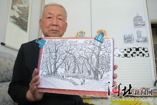 81岁老人20年用钢笔画唐山 堪称城市写真集