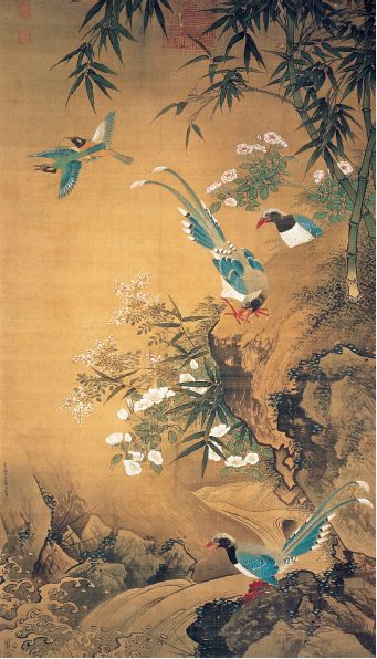 署名萧瀜的《花鸟图》