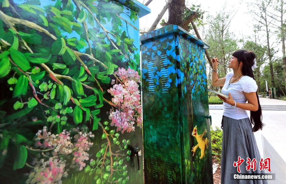 美术爱好者美化四川泸州变电箱