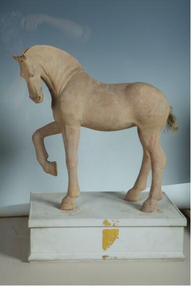 唐彩绘泥塑天马俑