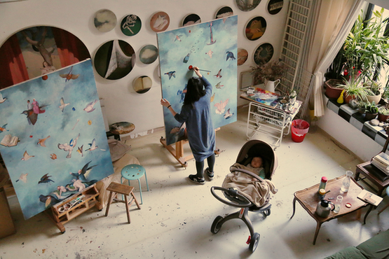 黄磊收藏画作《回声》 创作者瑃燕谈画中玄妙