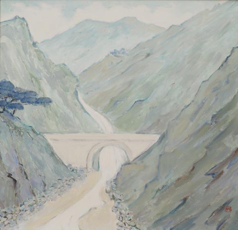 《今日之蜀道之二》，品类：油画 ，作者：庞薰琹 ，创作时间：1983 ，规格：58×60cm