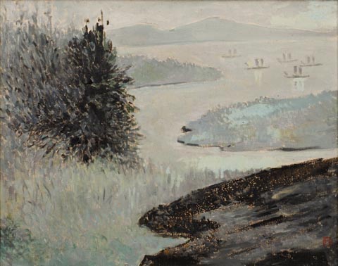 《太湖风景》，品类：油画 ，作者：庞薰琹 ，创作时间：1979 ，规格：51×64cm