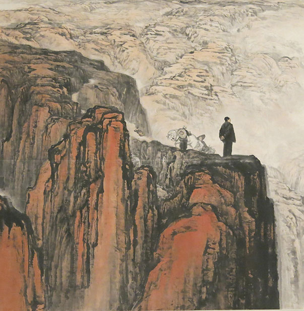 《转战陕北》1959年创作,纸本设色,208×208cm,中国国家博物馆藏。