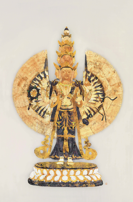 十一面观音之二 绢本综合 170x115cm 2016