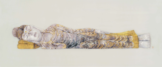 圆寂图 绢本综合 40x90cm 2016