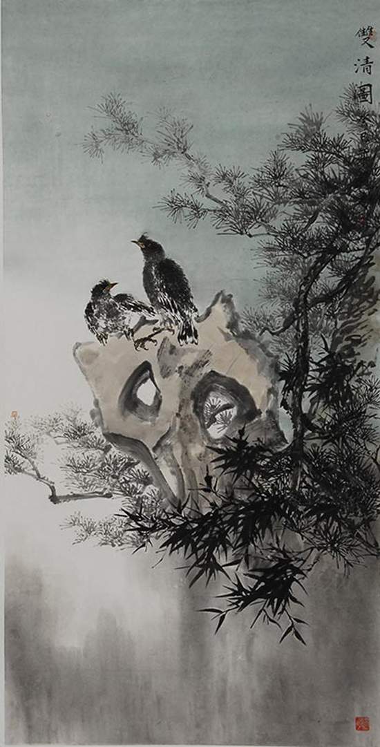 陈敬友《双清图》