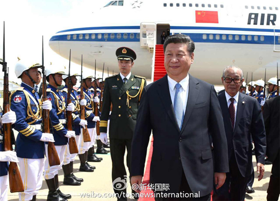 习近平抵达金边开始对柬埔寨王国进行国事访问