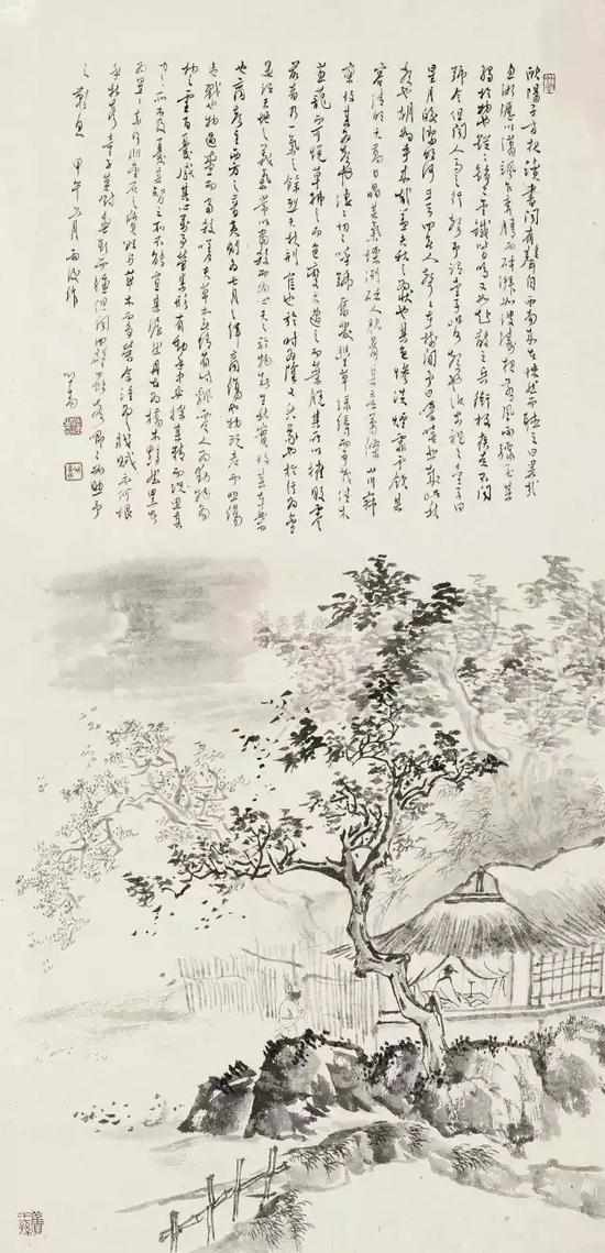 溥儒 《秋声赋》

　　纸本镜心&nbsp;&nbsp; 尺寸：68×33cm