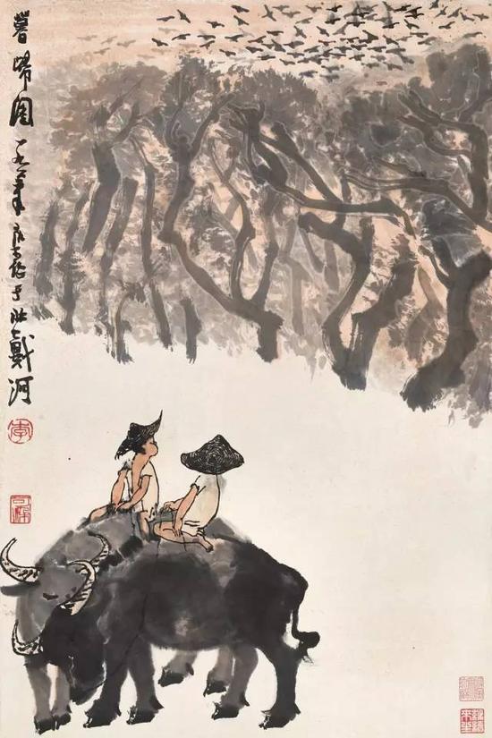 Lot 415 李可染 暮归图

　　镜心 设色纸本

　　69.5×46.5 cm。 约2.9平尺