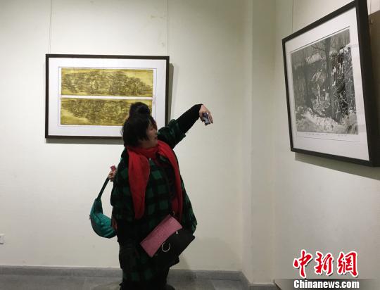 观众拿起手机拍下喜欢的作品。 高红超 摄