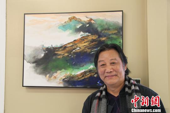 中国画家多伦多展示泼彩艺术