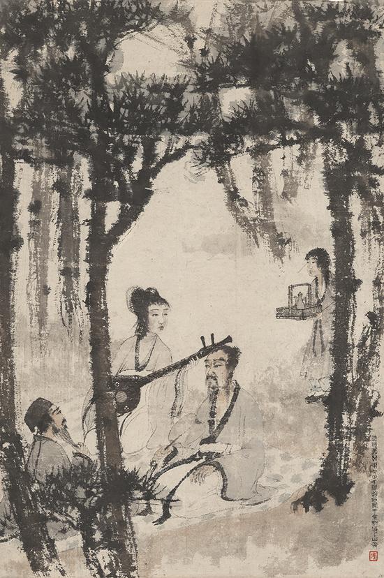 2016西泠秋拍 傅抱石 听阮图