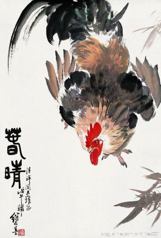 2002嘉德春拍刘继卣《大吉图》，92.5×61.5cm，成交于3.08万元