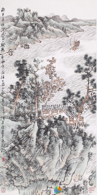 《潮平两岸阔 风正一帆悬》136x68cm