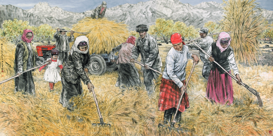 
	《帕米尔金秋》 400cm×200cm &nbsp;2011