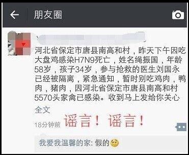 吃大盘鸡、泡椒凤爪感染H7N9？这些谣言别再信