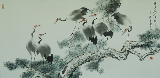 鹤鸣中国梦——丁宝栋中国画展举行