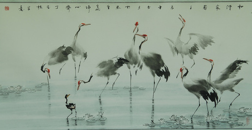 鹤鸣中国梦——丁宝栋中国画展举行