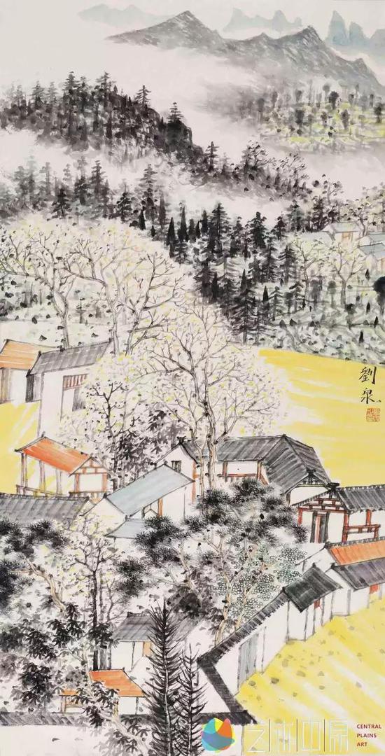 乡间花语137X70cm纸本水墨