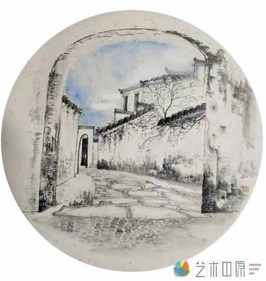 西递写生系列之一43X43cm