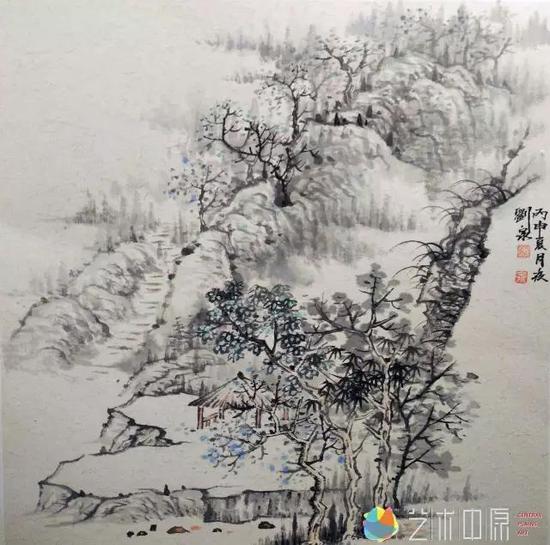 山水小品二 43X43cm