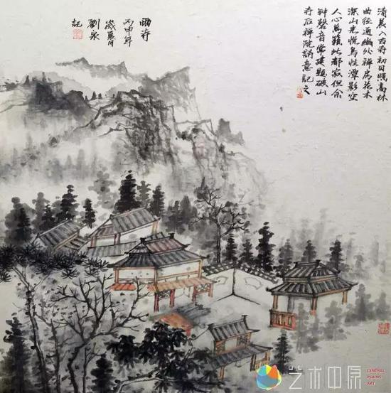 山水小品四 43X43cm