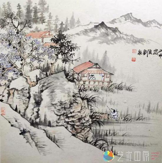 山水小品三 43X43cm