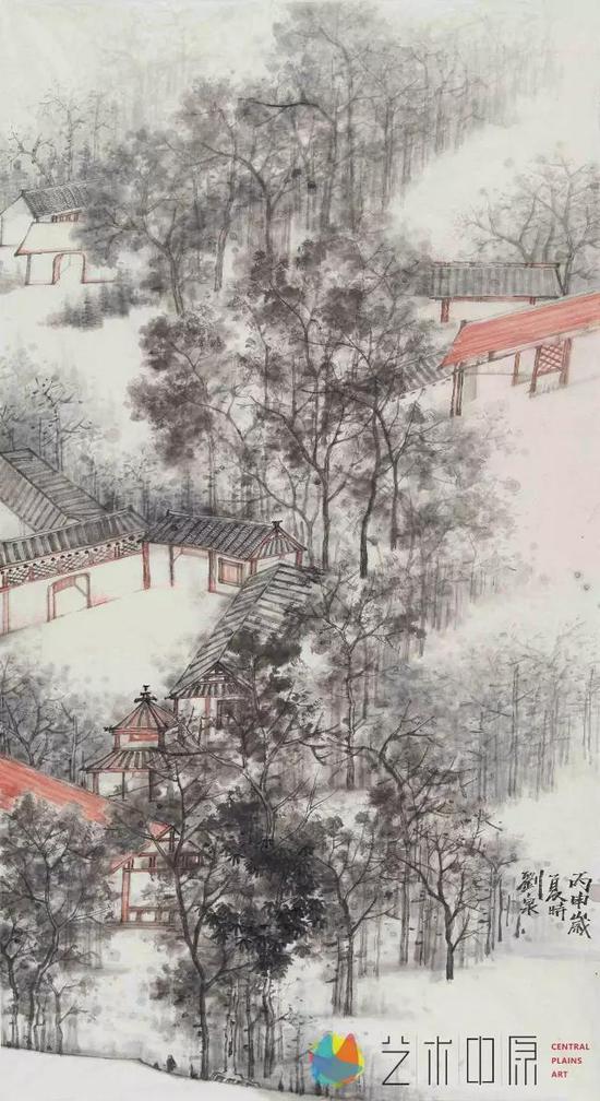 《古寺新雨》178X95cm