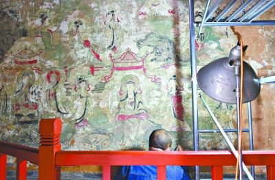 千年古刹 修复壁画