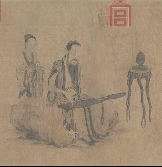 《伯牙鼓琴图》卷（局部）