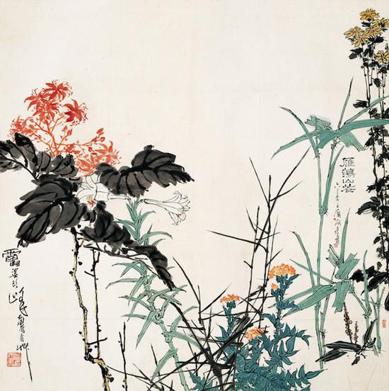 潘天寿《雁荡山花图》